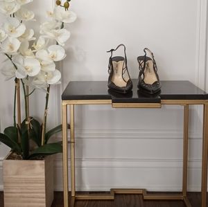 JIMMY CHOO Black Slingback Pump, Size 40